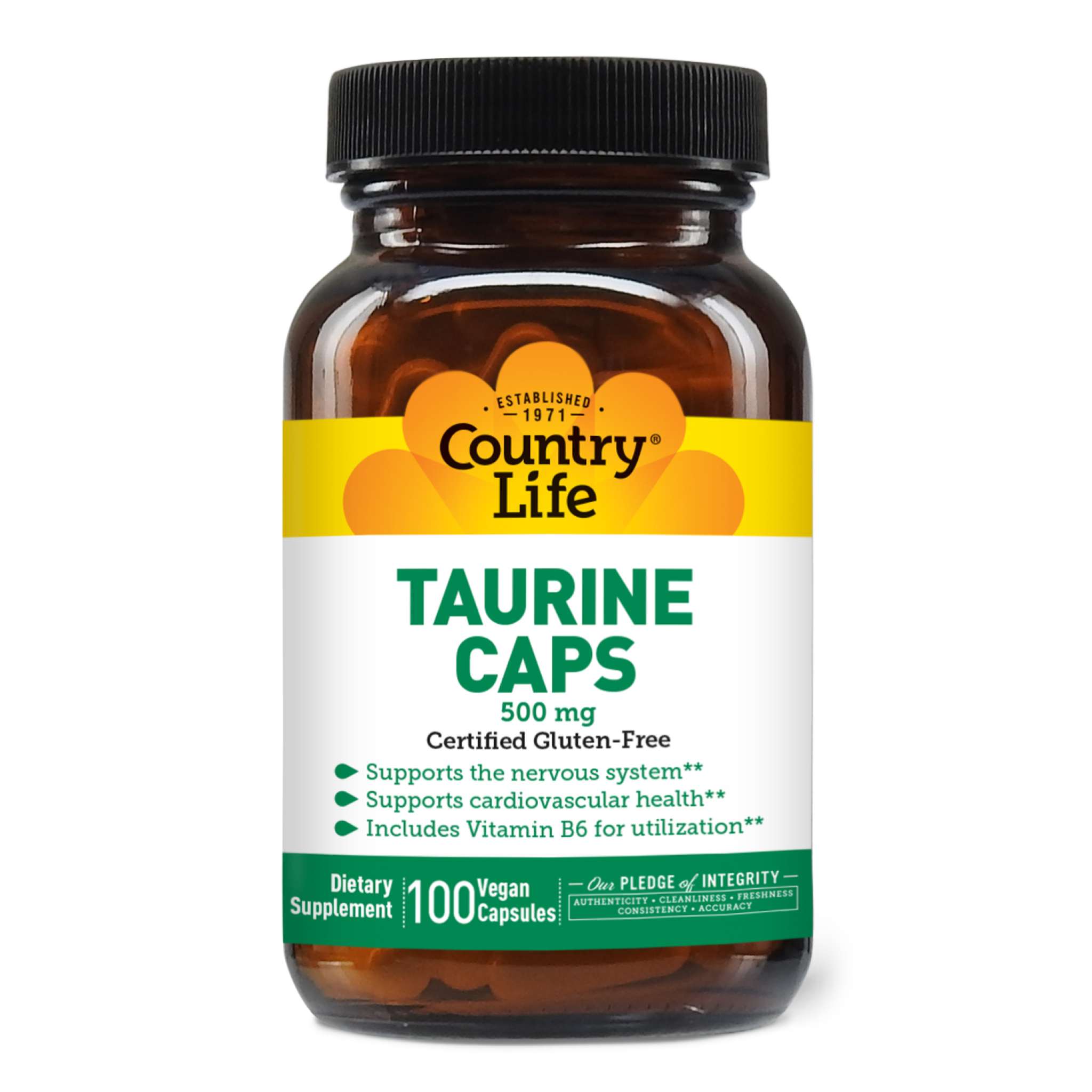 Country Life - Taurine 500 With B6 cap