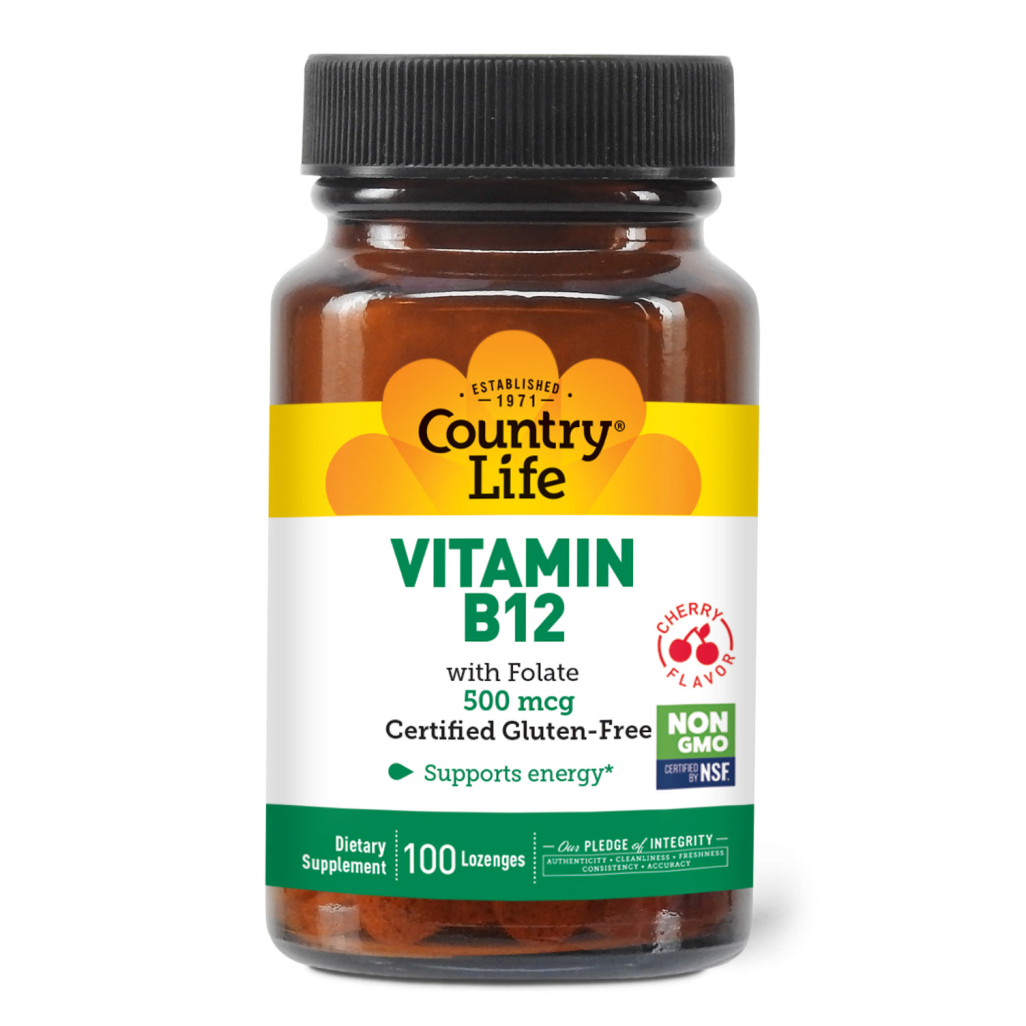 Country Life - B12 500 mcg With Folic Acid Su