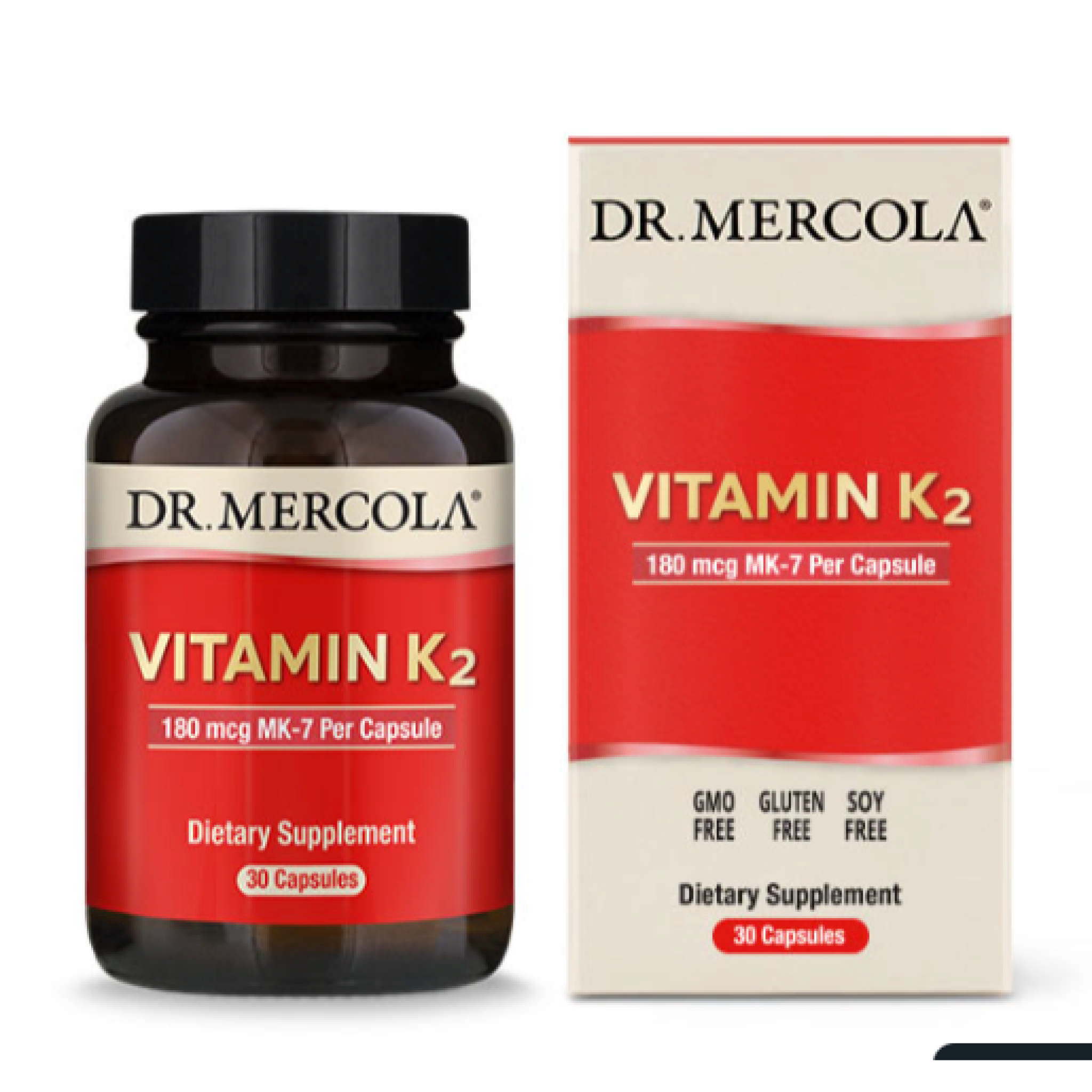 Dr Mercola - K2 180 mcg Mk7 Soy Fr