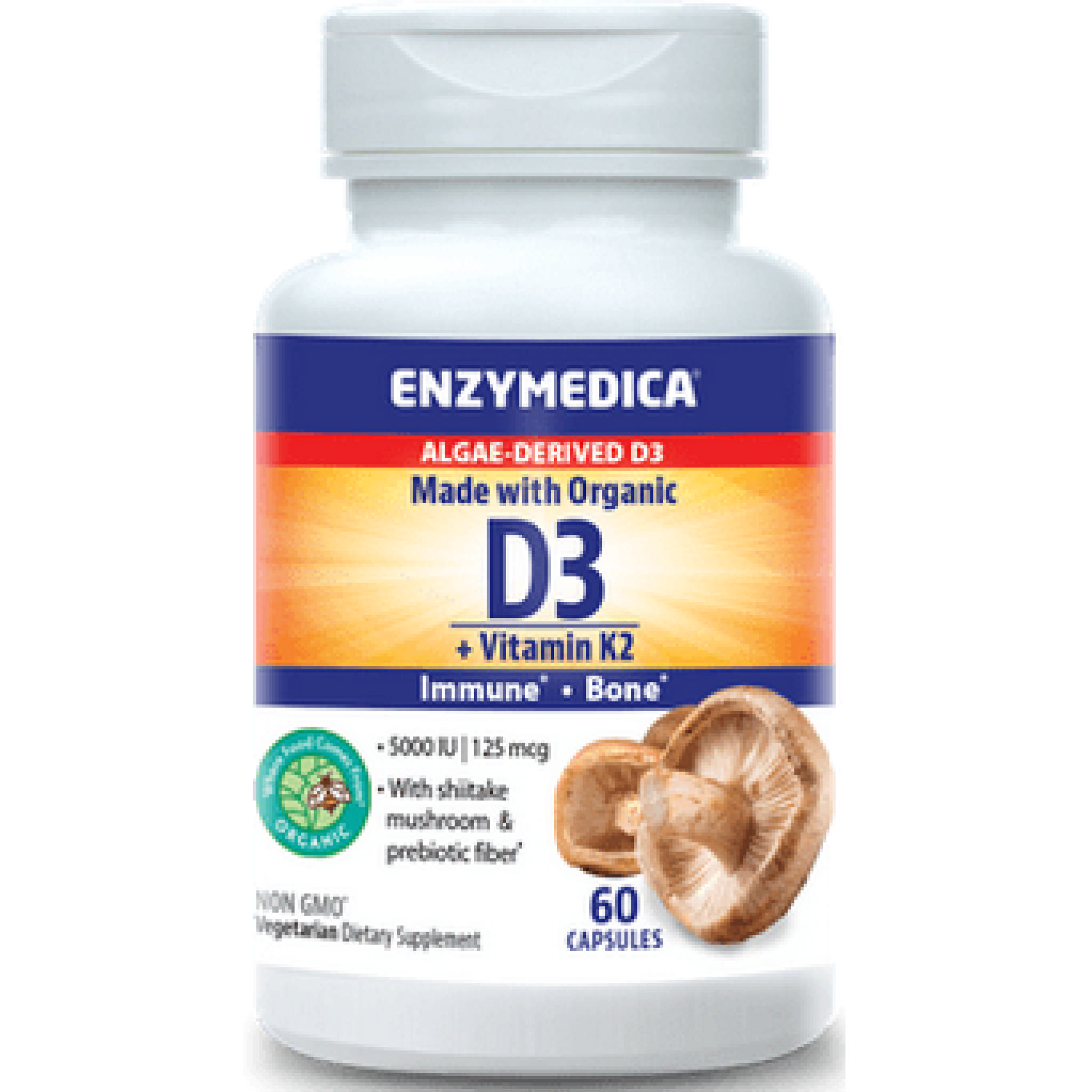 Enzymedica - D3 + K2 cap Vegan 5000 /90