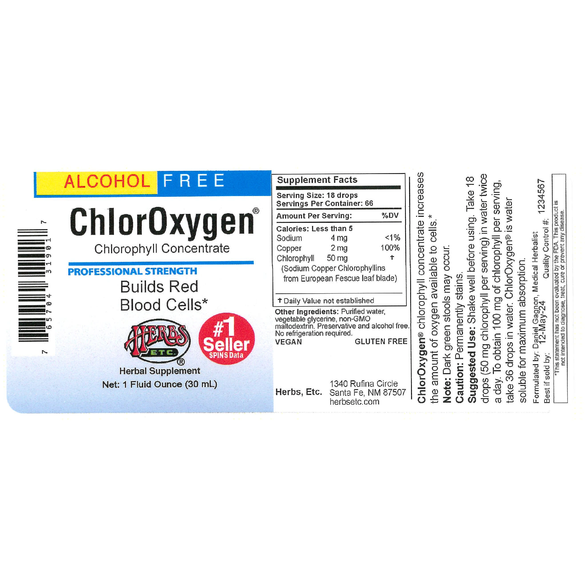 Herbs Etc - Chloroxygen A/F