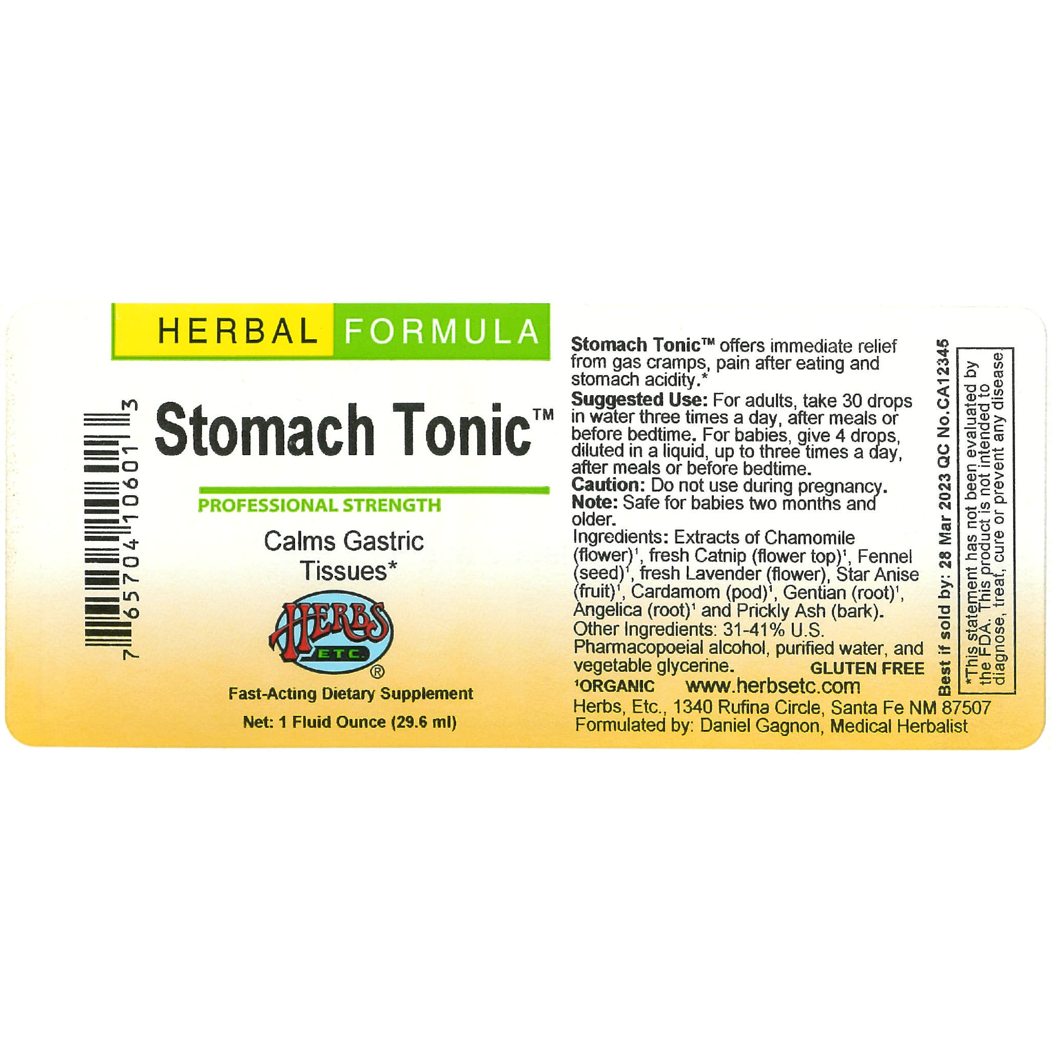 Herbs Etc - STOMACH TONIC (CHAM/CAT)