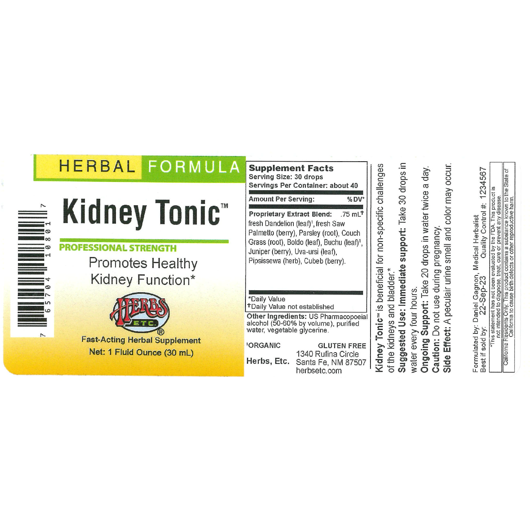 Herbs Etc - Kidney Tonic