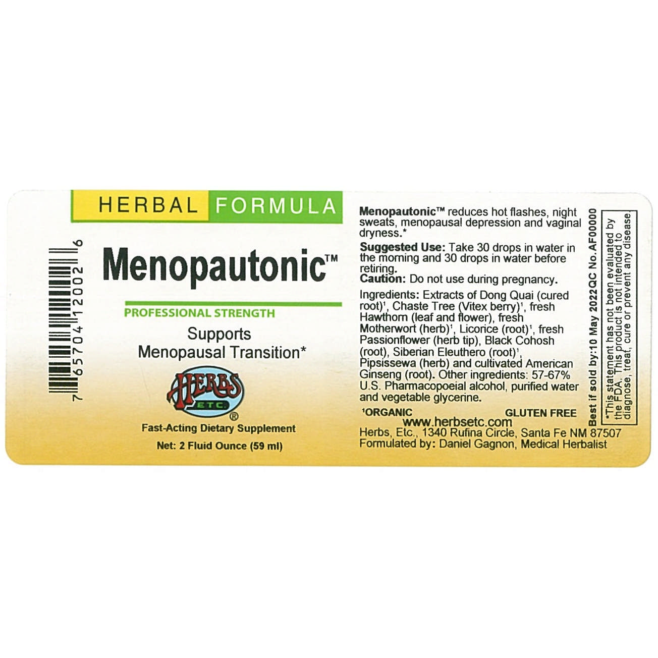 Herbs Etc - Menopautonic Menotime
