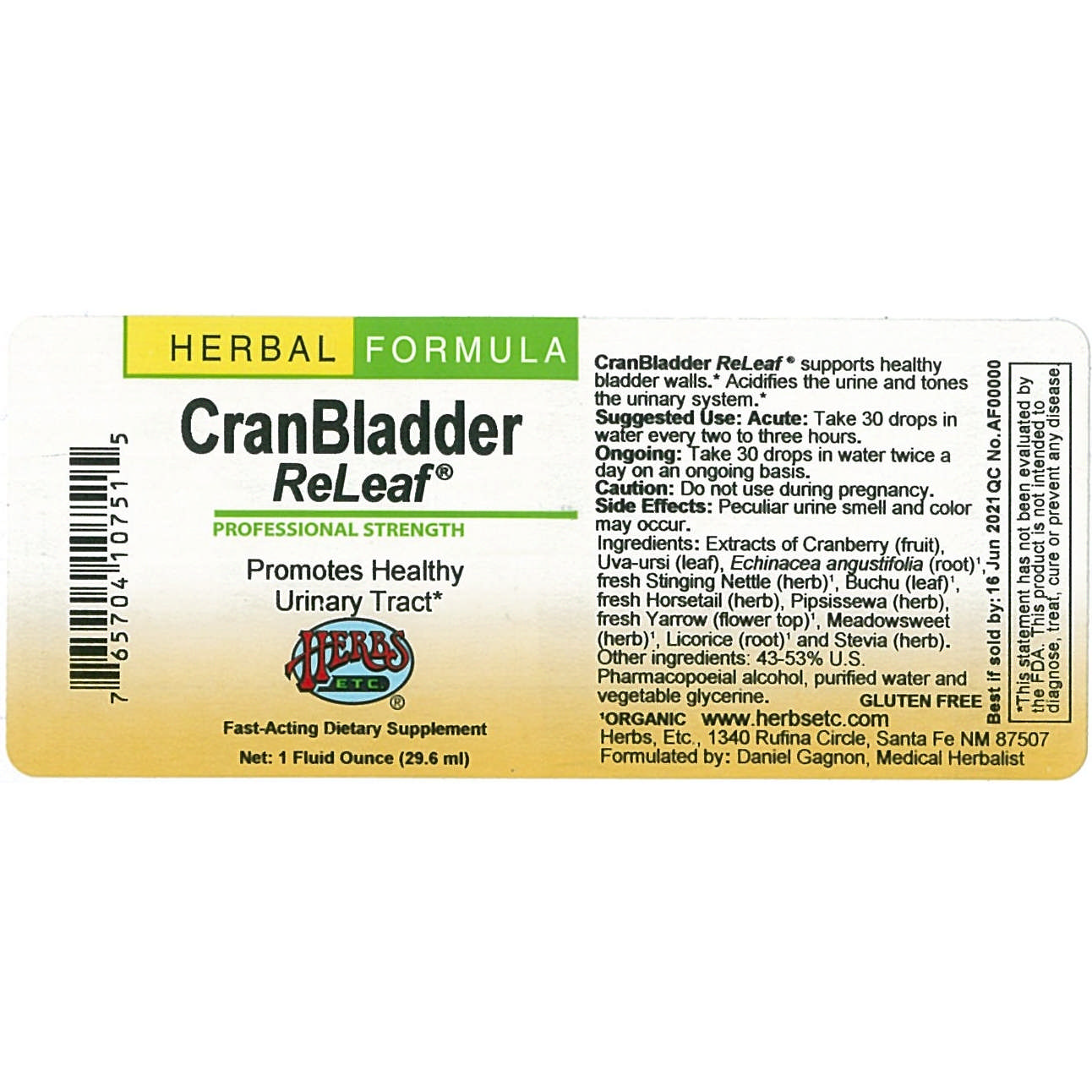 Herbs Etc - Cran Bladder Releaf