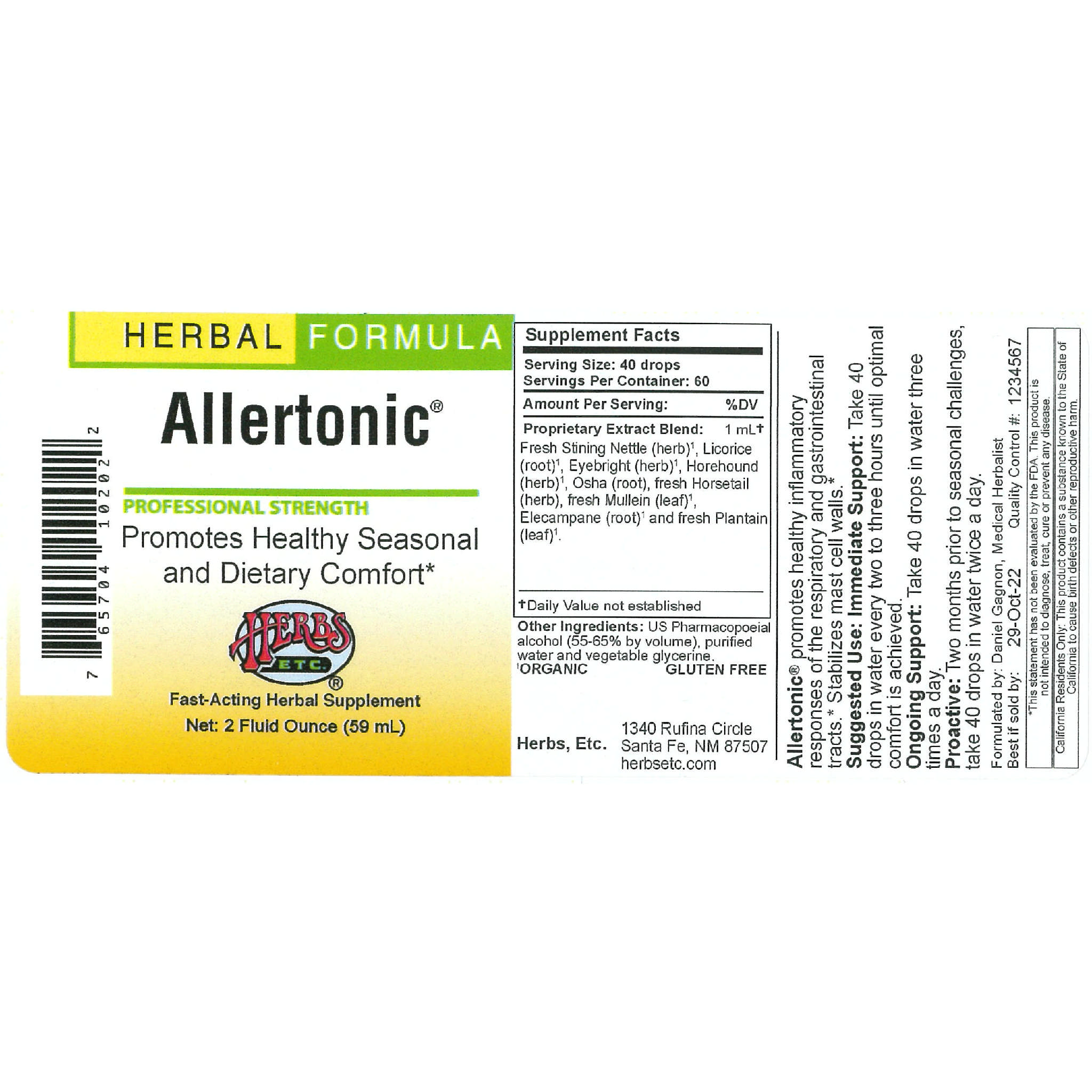 Herbs Etc - Allertonic