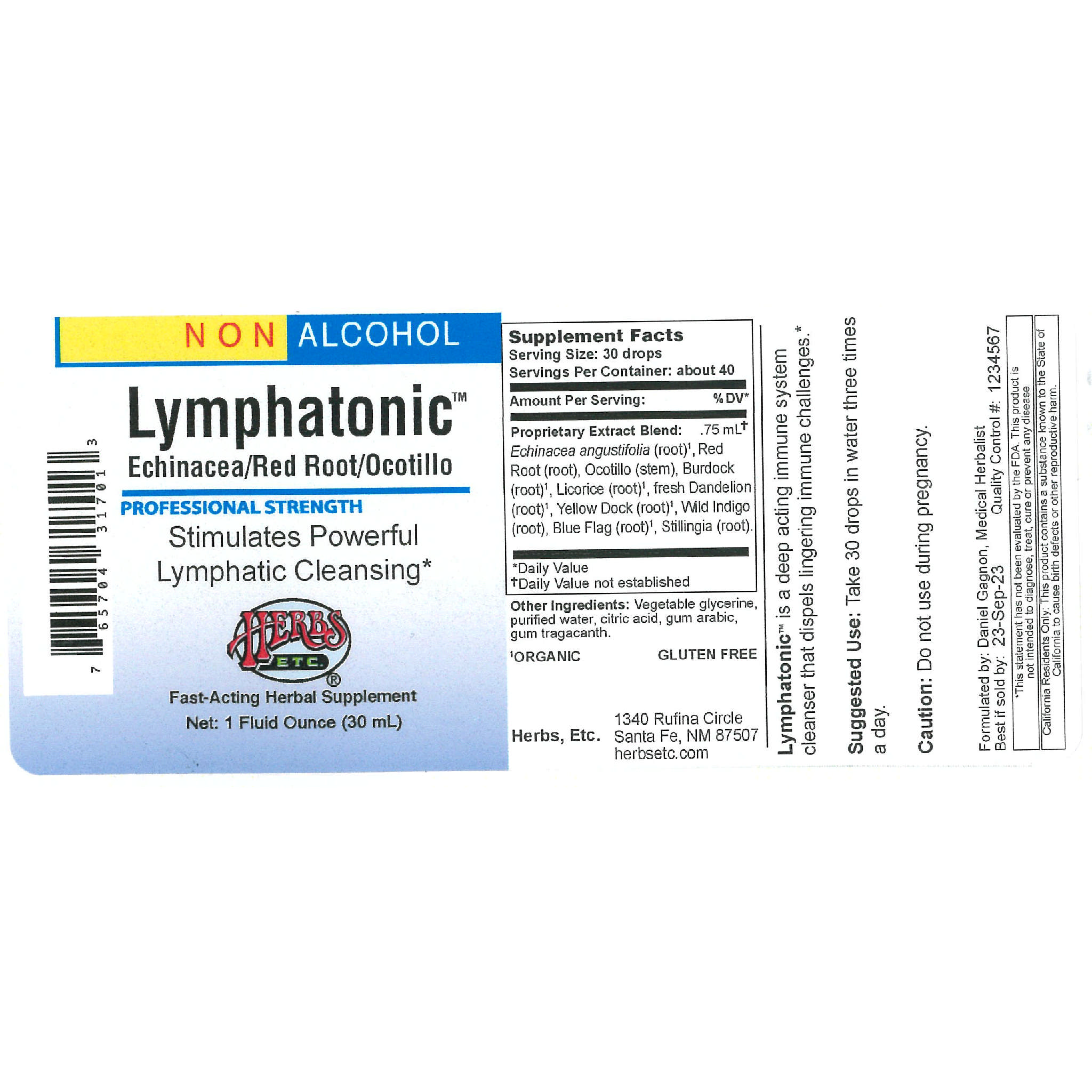 Herbs Etc - Lymphatonic A/F