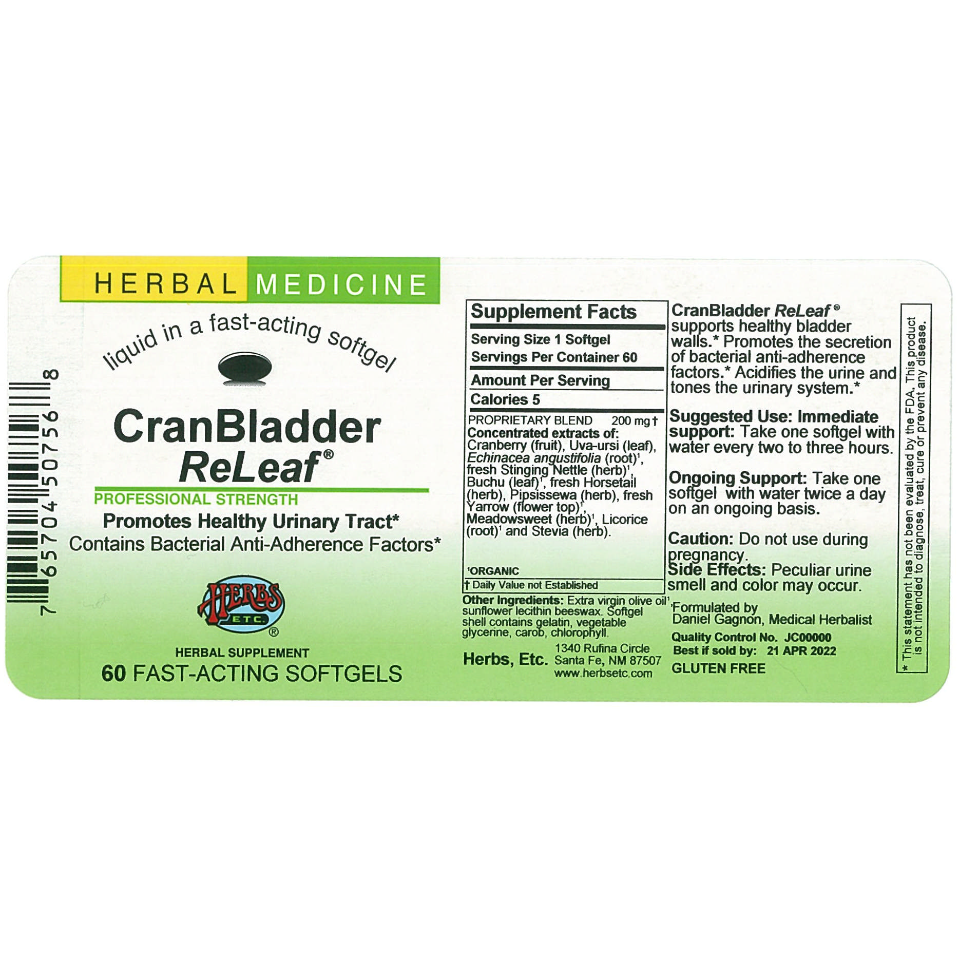 Herbs Etc - Cran Bladder Releaf softgel