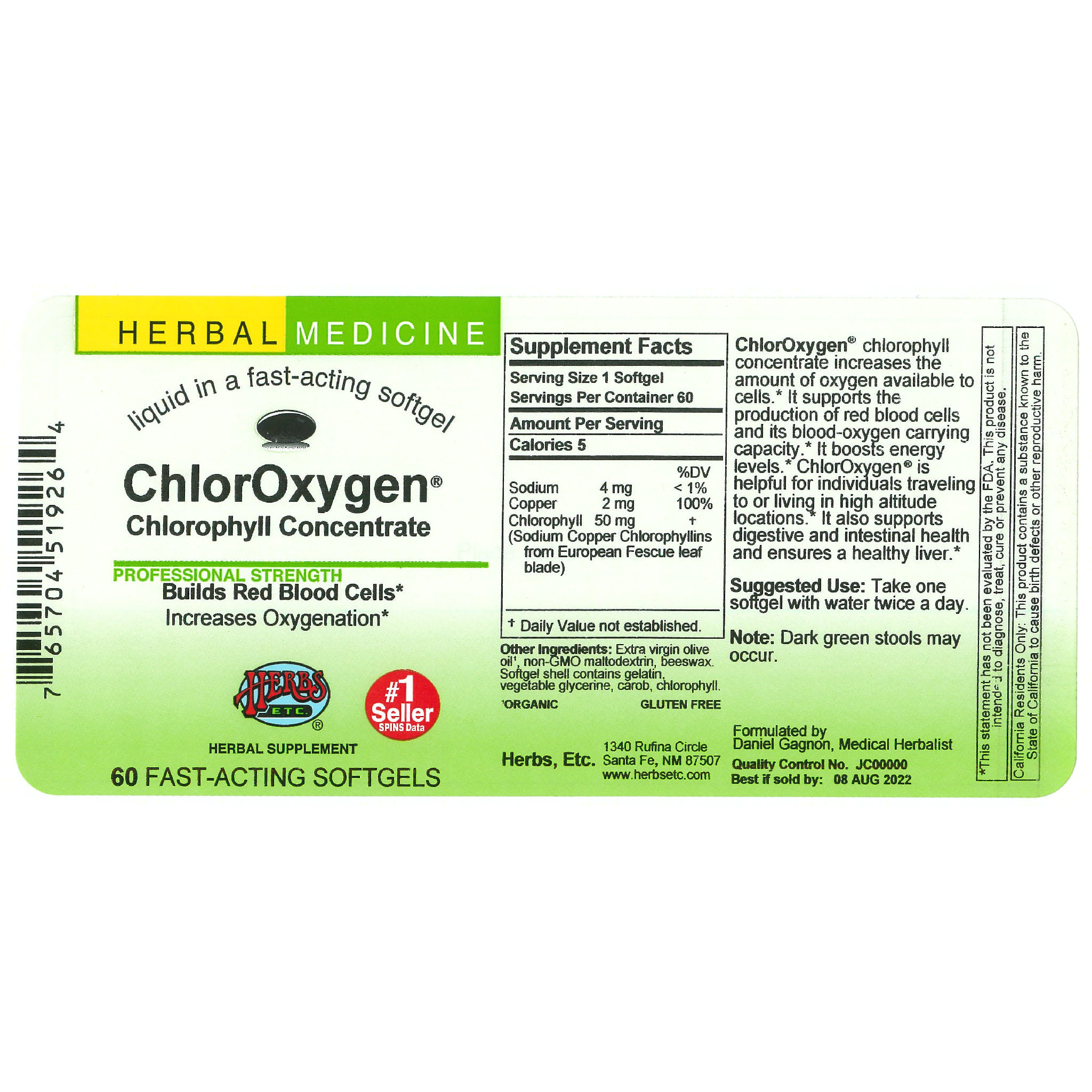 Herbs Etc - Chloroxygen softgel