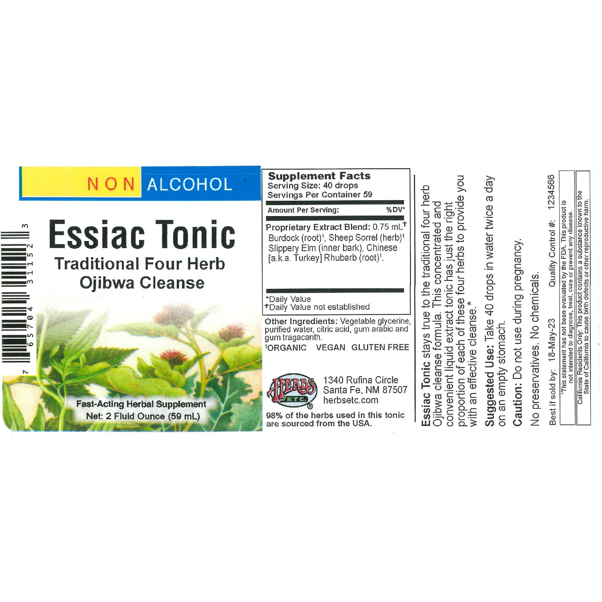 Herbs Etc - Essiac Tonic A/F