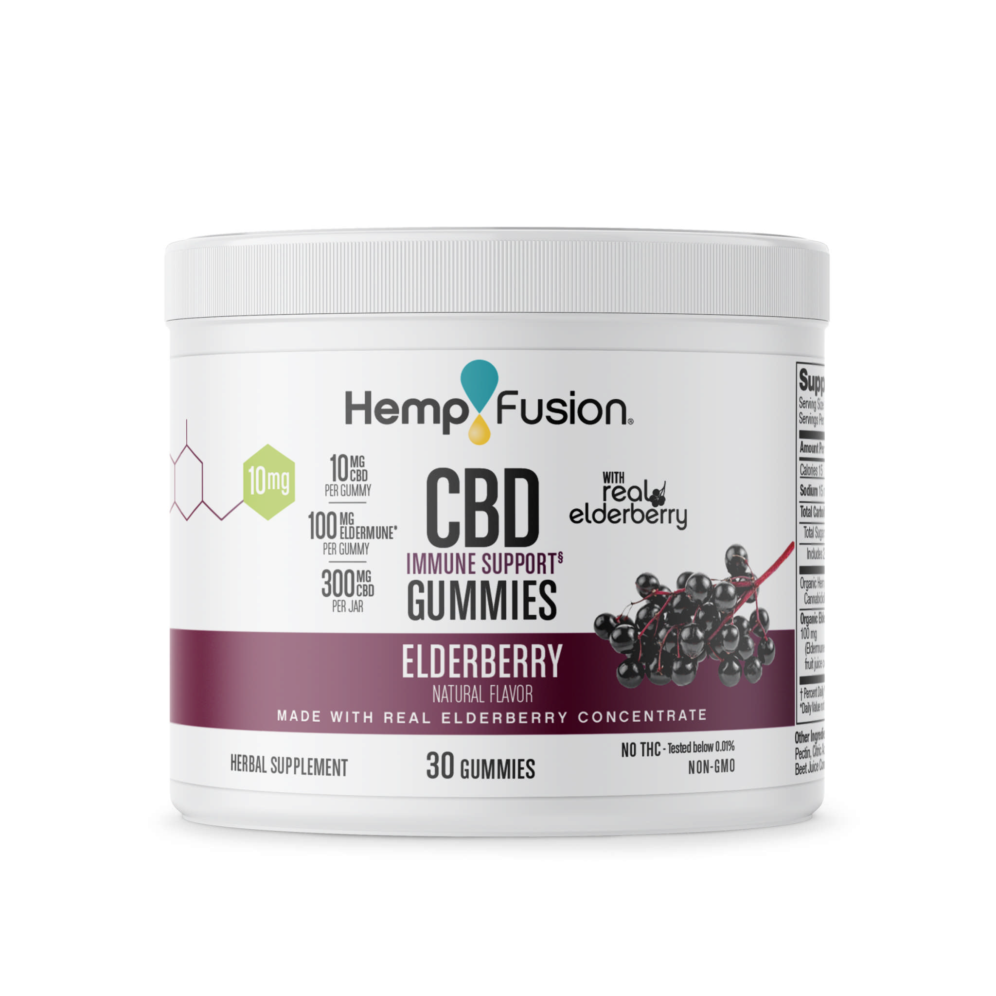 Hemp Fusion - Cbd 10 mg Elderberry Gummies