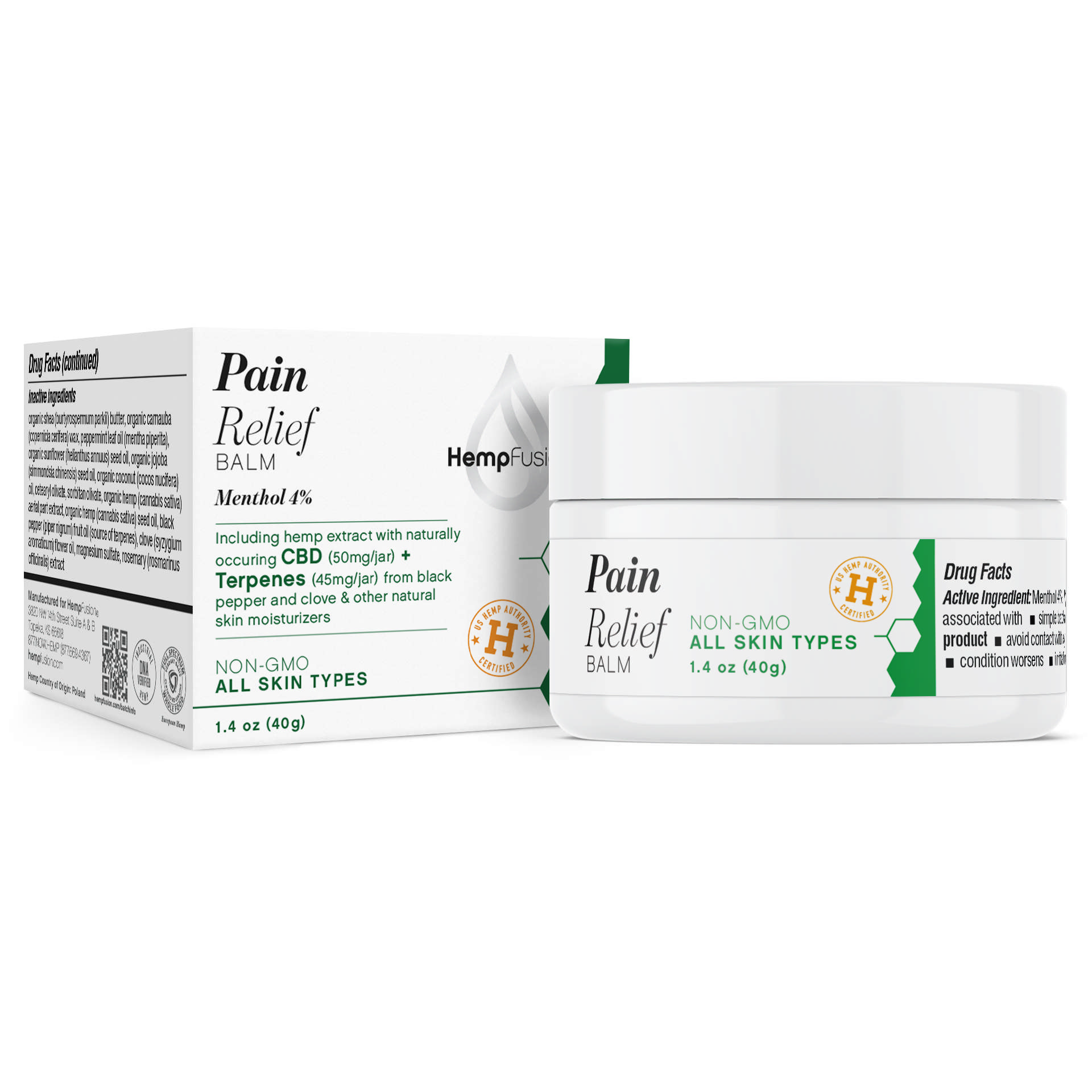 Hemp Fusion - Pain Relief **Balm + 50 mg Cbd