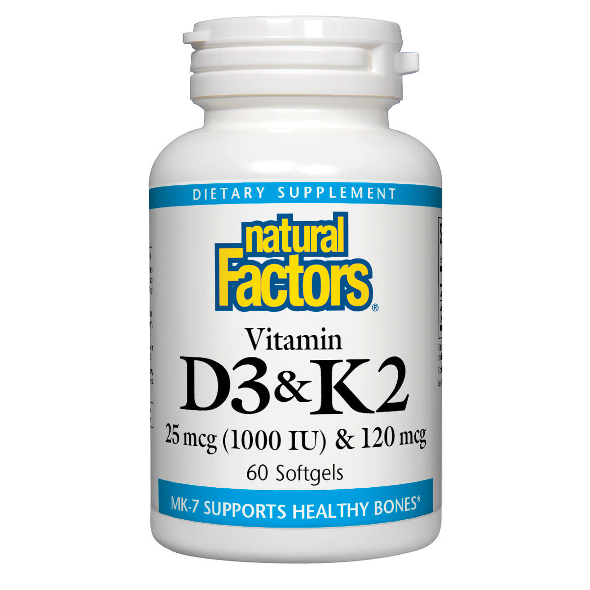 Natural Factors - D3 & K2 1000 iu/120 mcg