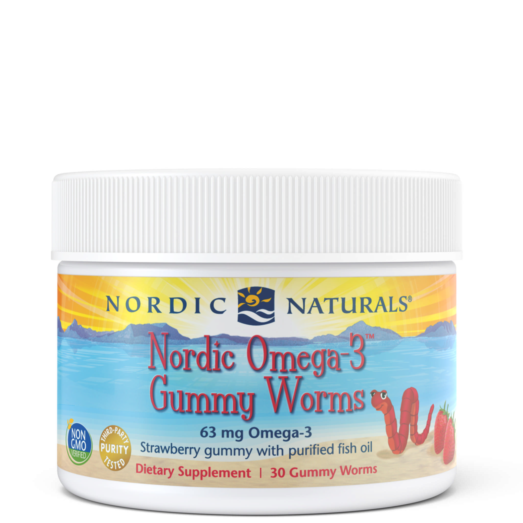 Nordic Naturals - Omega 3 Gummy Worms Strawberry