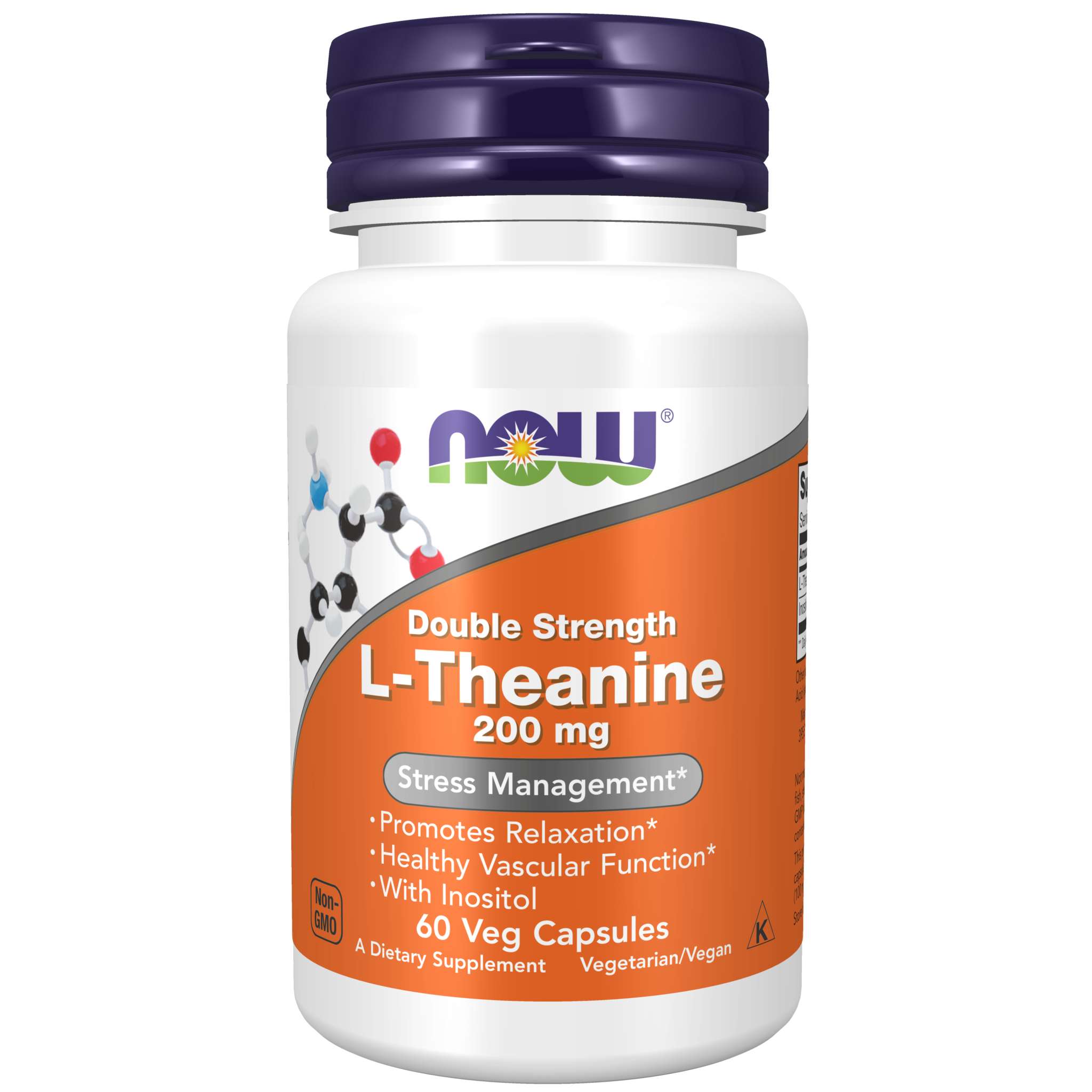 Now Foods - Theanine 200 mg W/Inositol