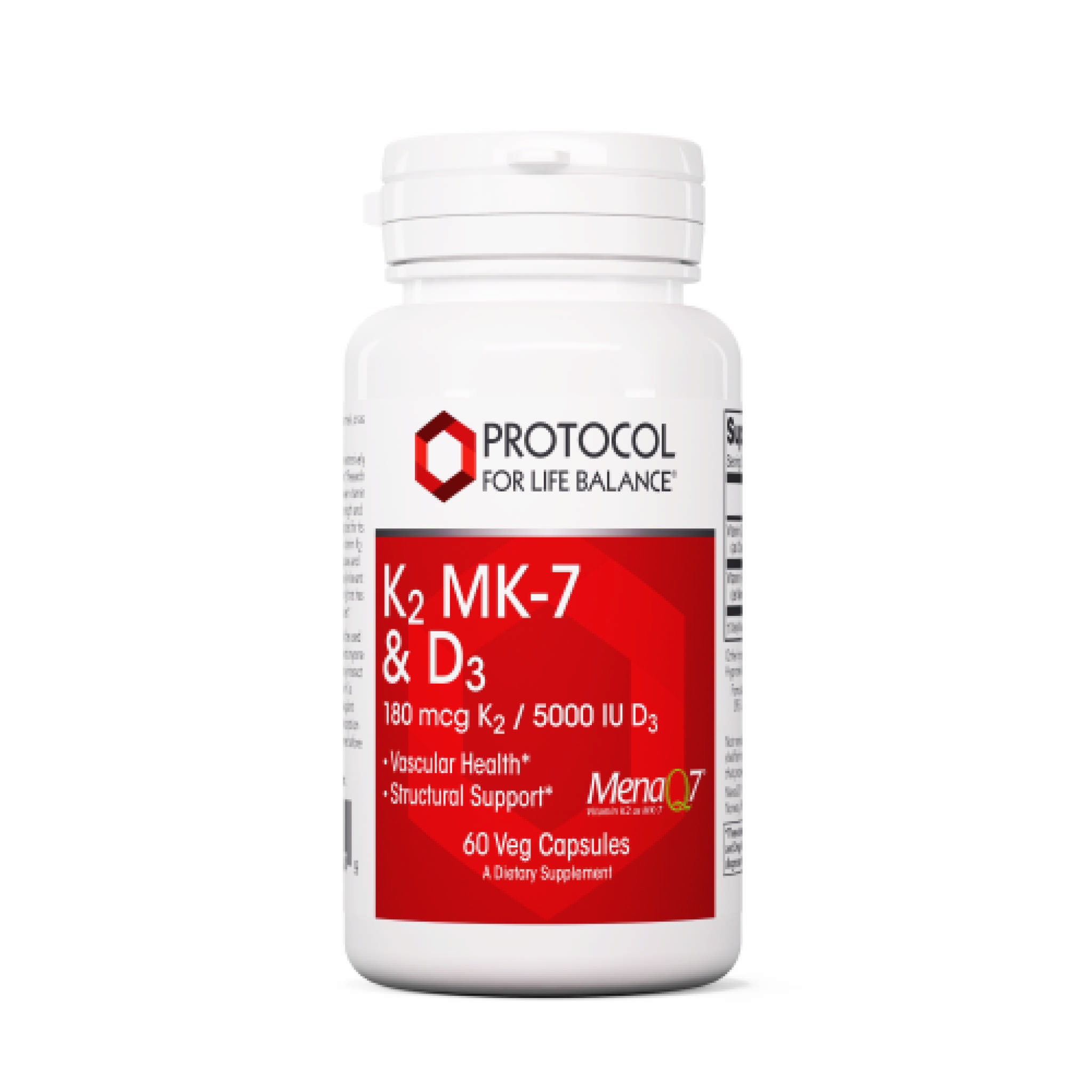 Protocol For Life Balance - K2 Mk7 & D3 vCap 180 mcg/5000