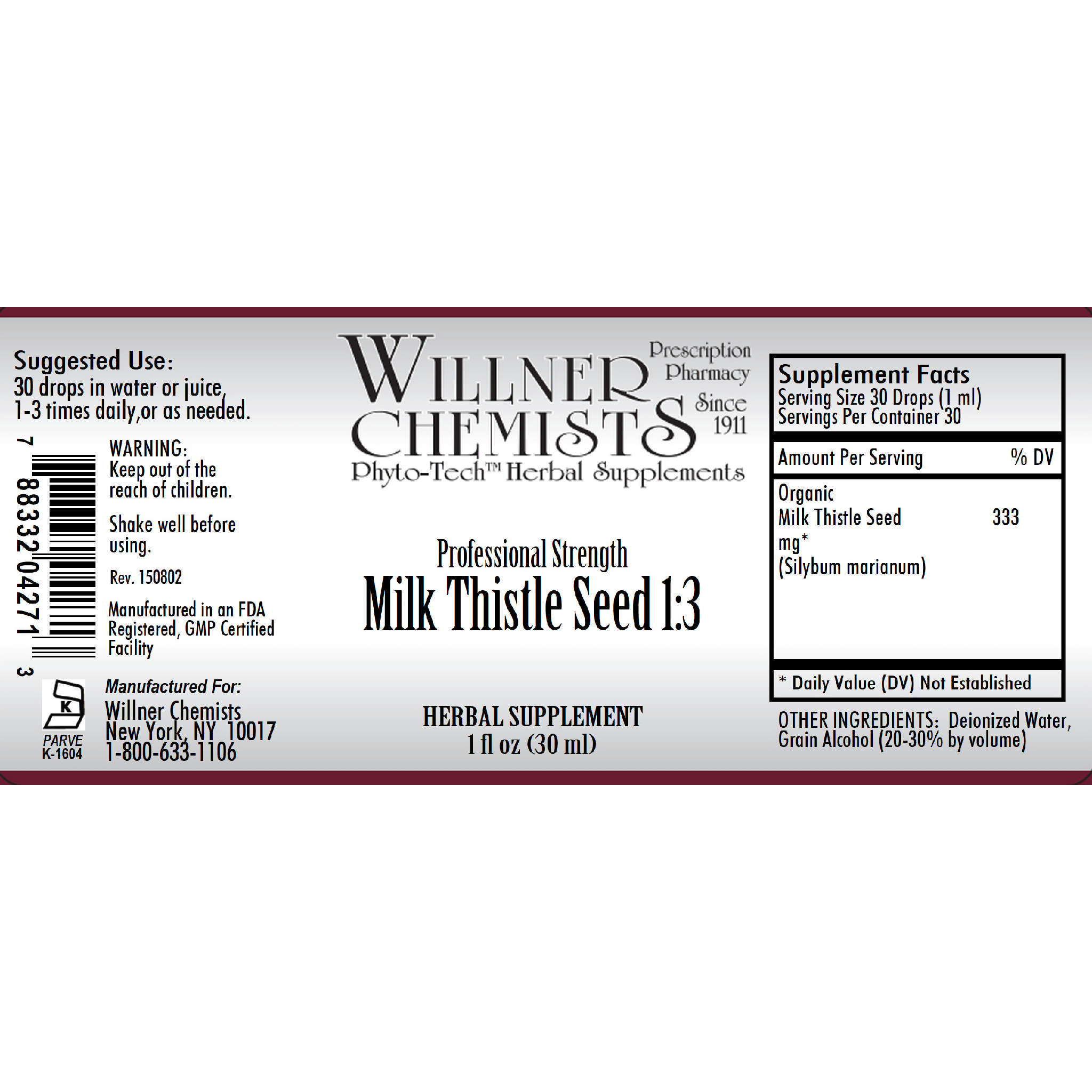 Willner Phyto Tech - Milk Thistle Seed 1:3