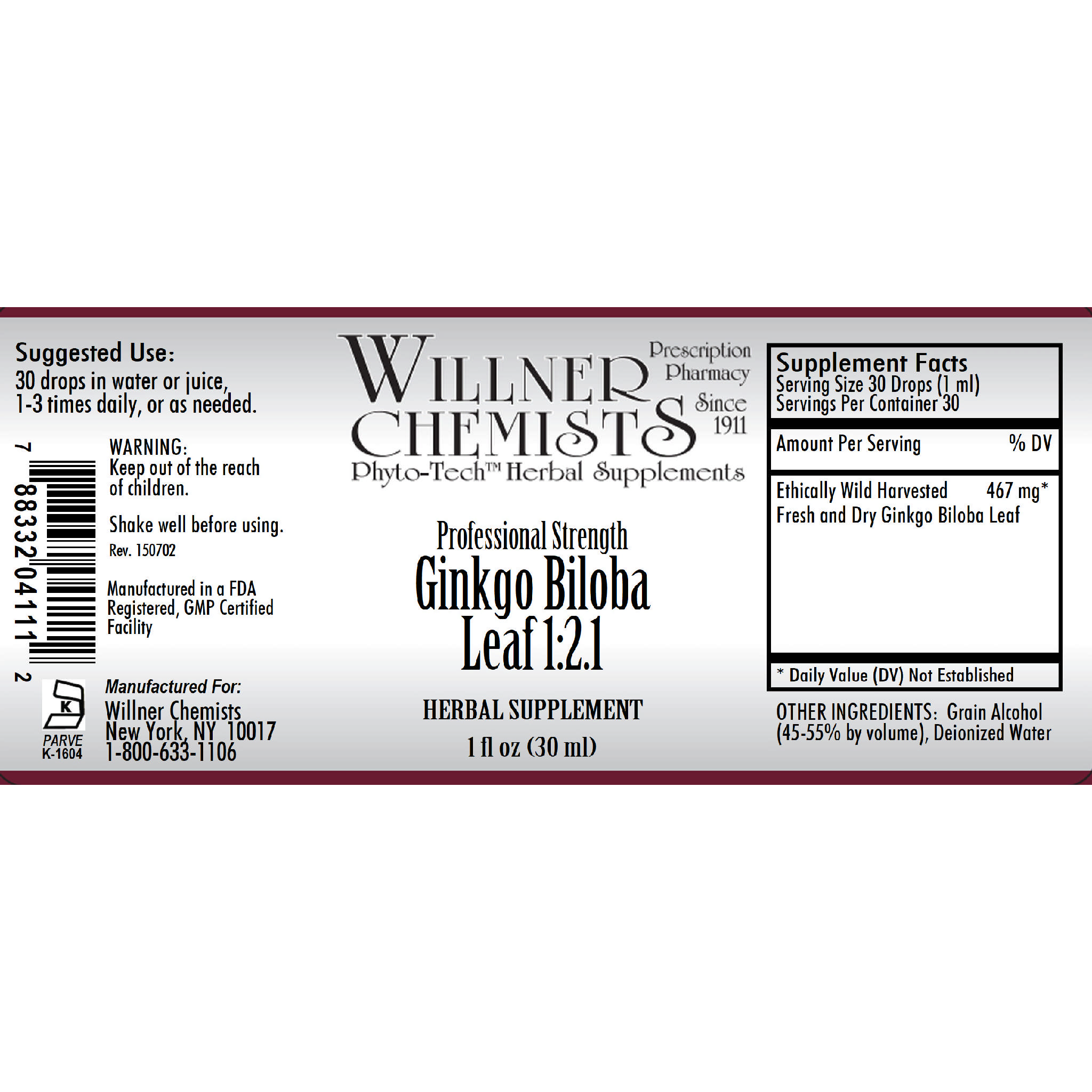 Willner Phyto Tech - Ginkgo Biloba Lf 1:2.1