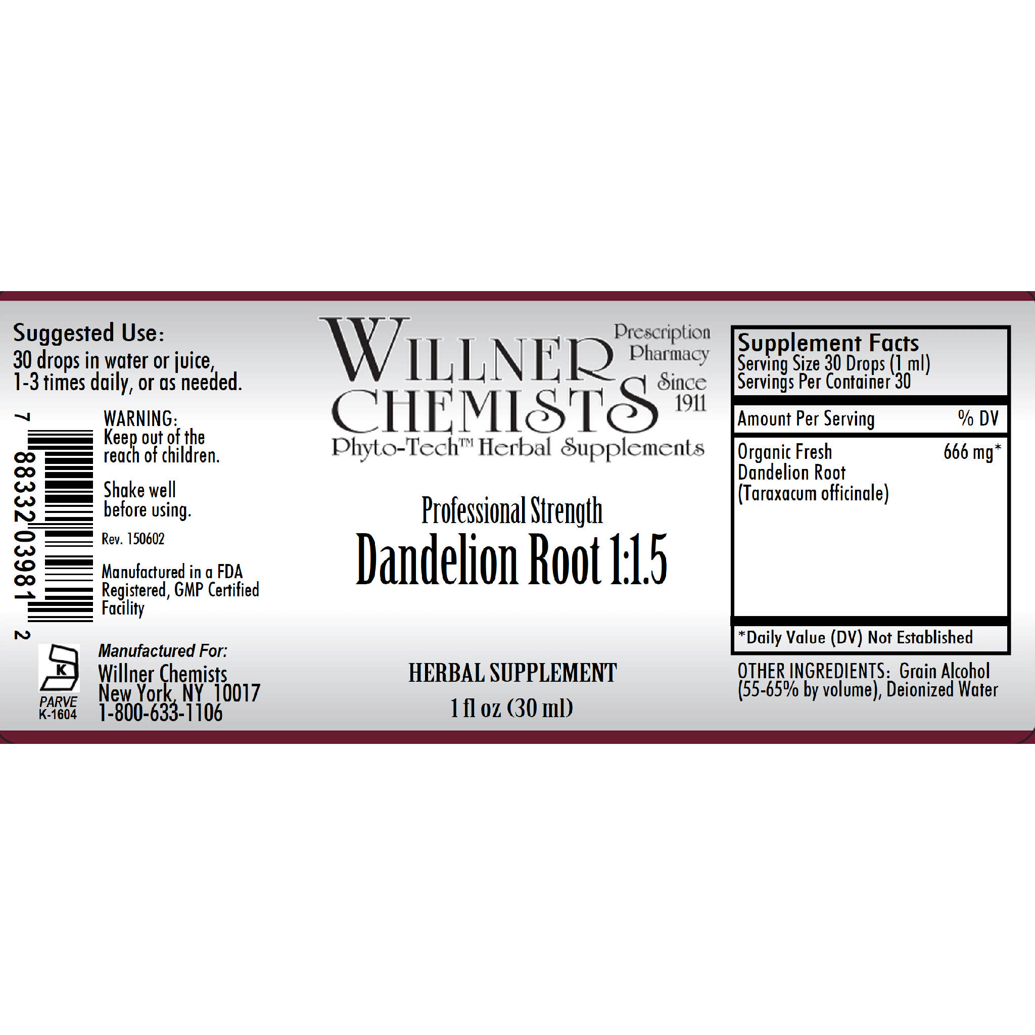 Willner Phyto Tech - Dandelion Root 1:1.5