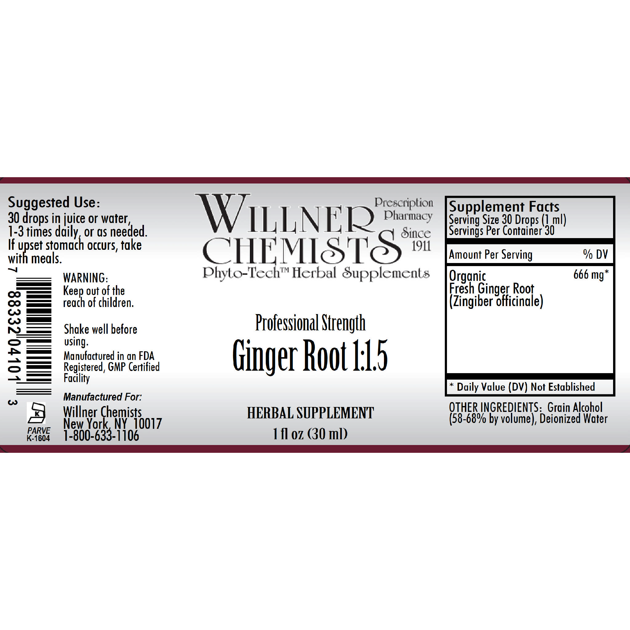 Willner Phyto Tech - Ginger Root 1:1.5