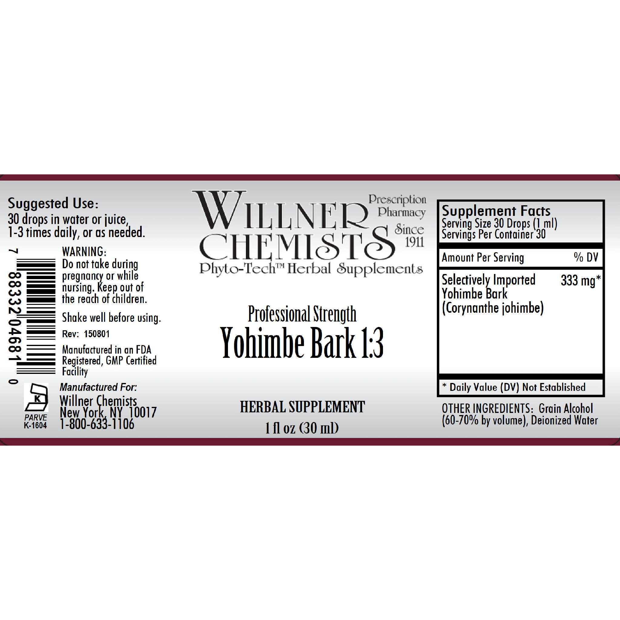 Willner Phyto Tech - Yohimbe Bark 1:3