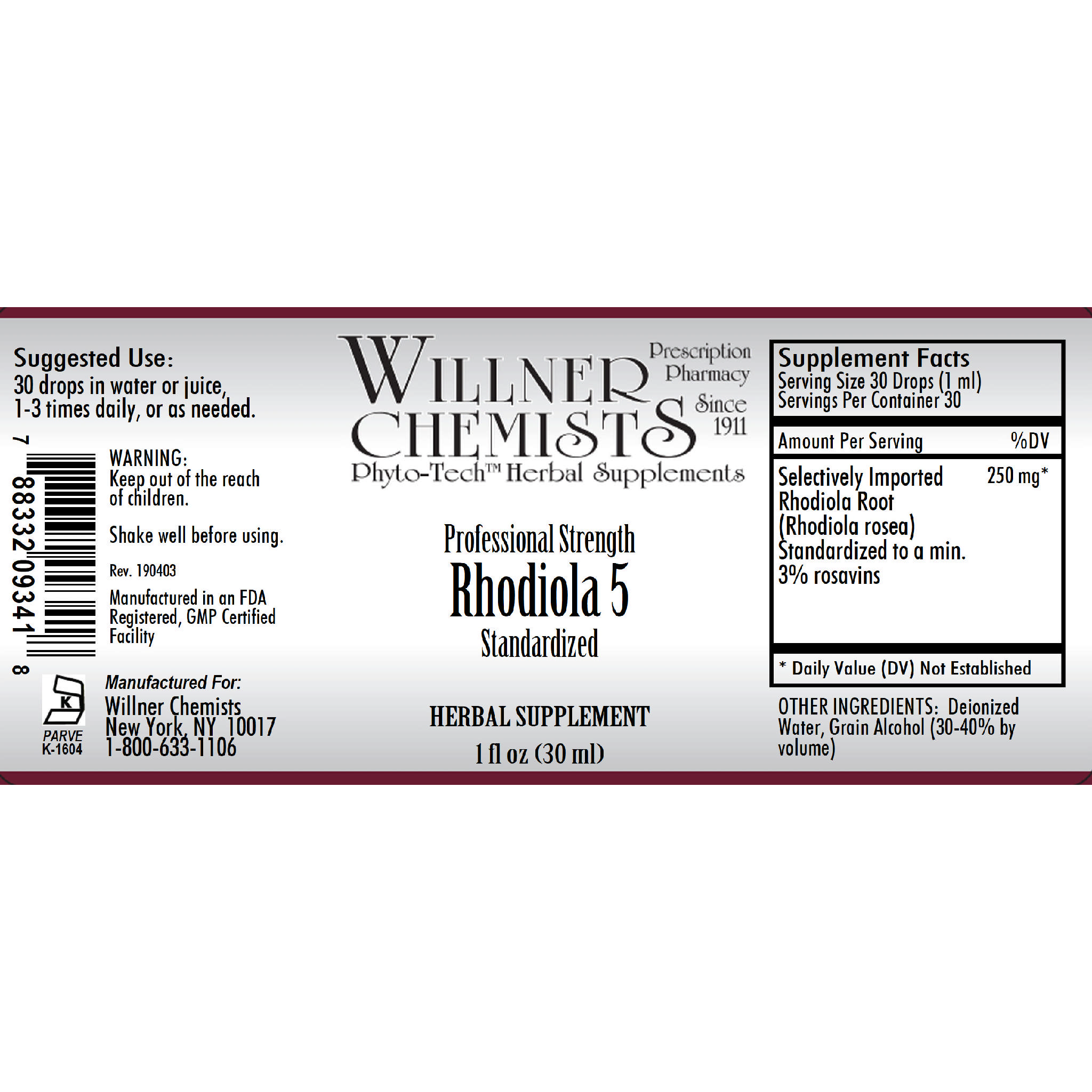 Willner Phyto Tech - Rhodiola 5 Standardized