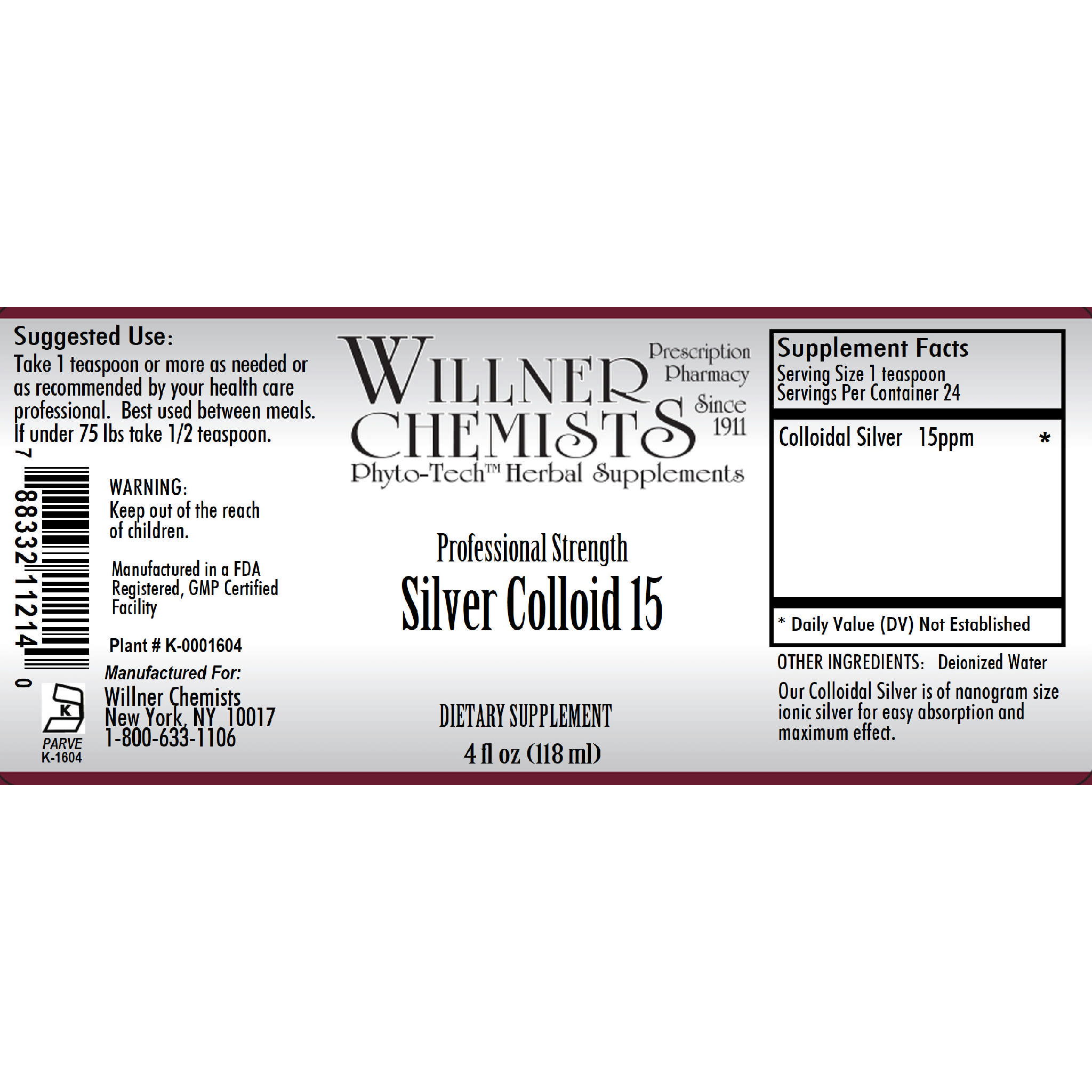 Willner Phyto Tech - Silver Colloid 15