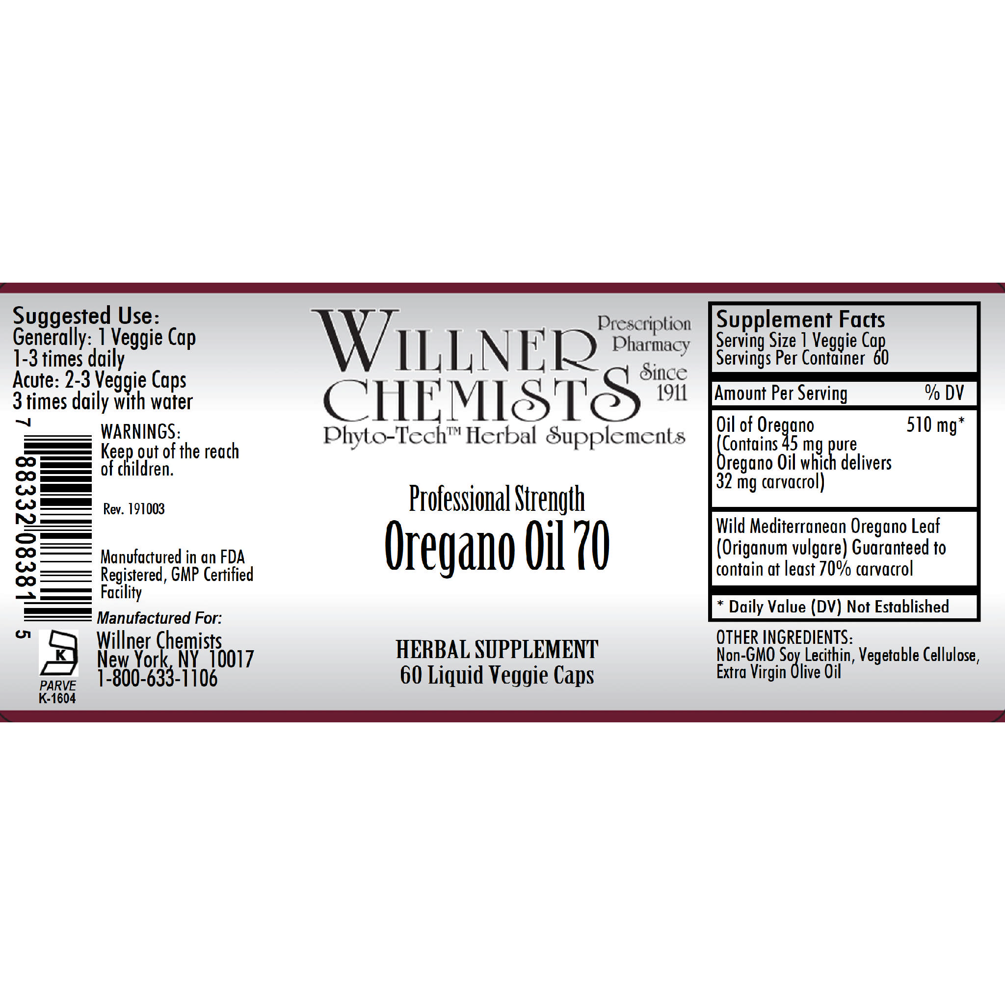 Willner Phyto Tech - Oregano Oil 70