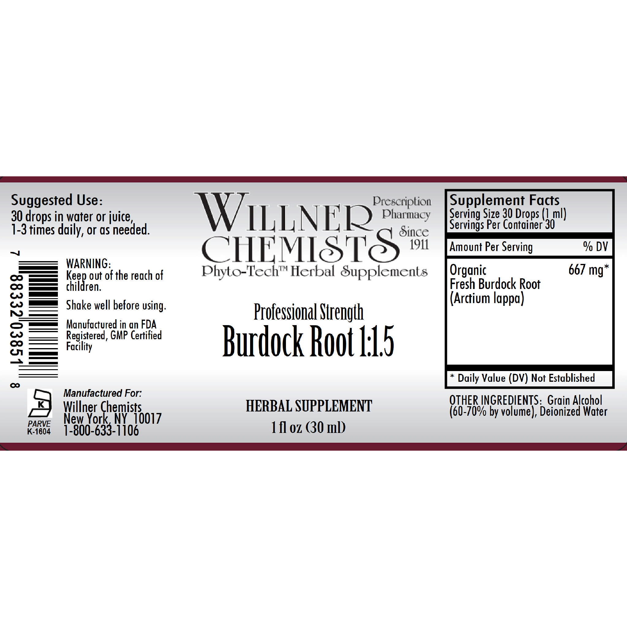 Willner Phyto Tech - Burdock Root 1:1.5