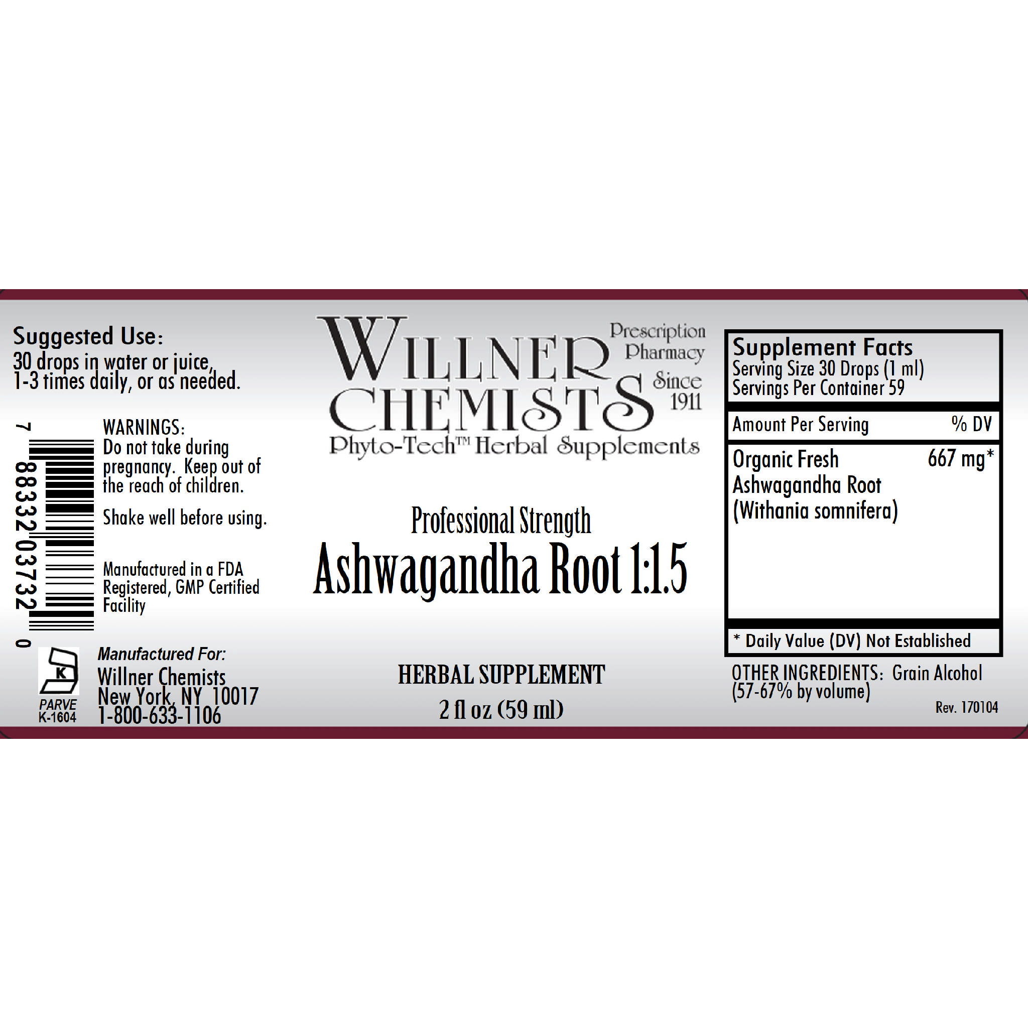 Willner Phyto Tech - Ashwagandha Root 1:1.5