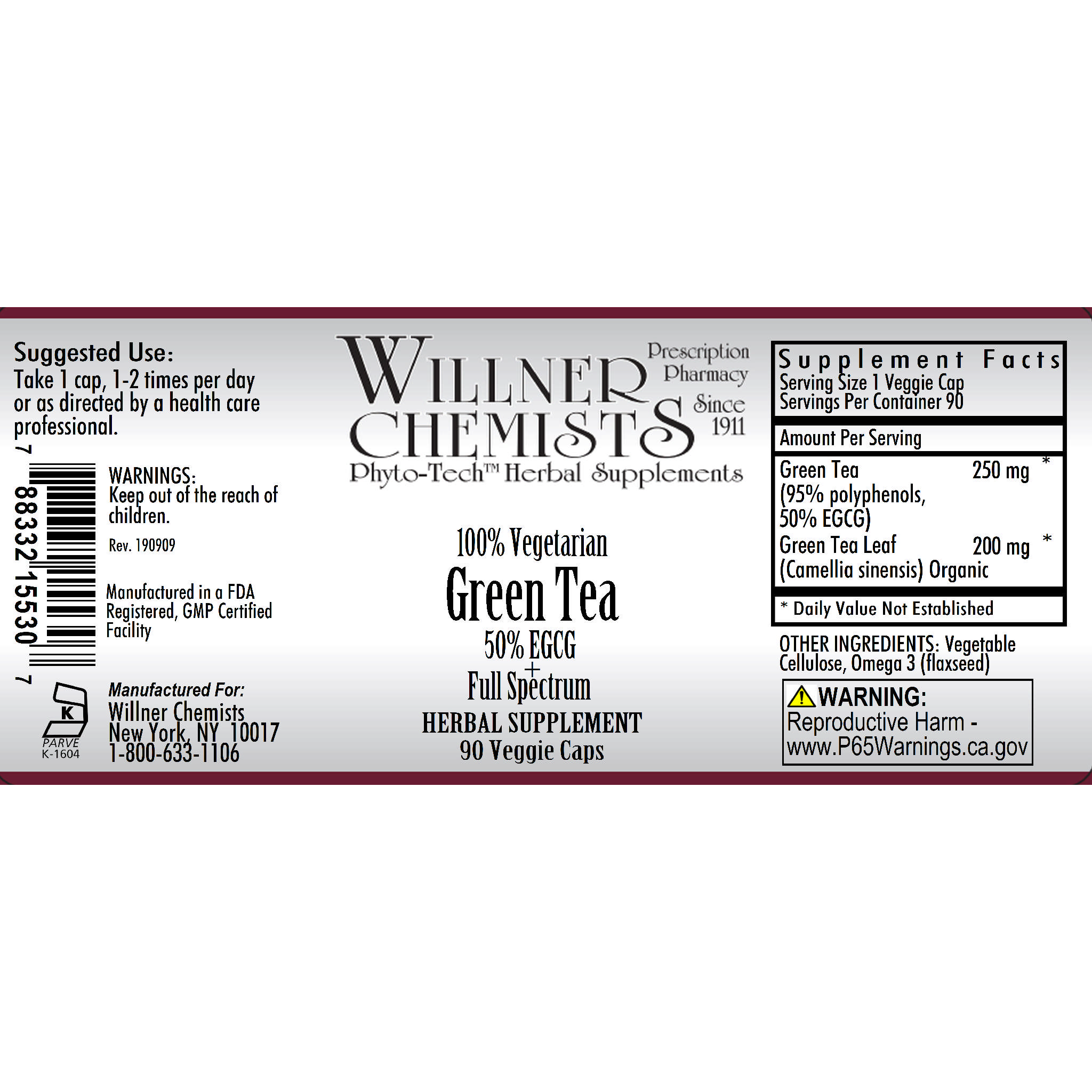 Willner Phyto Tech - Green Tea Ext 250 mg