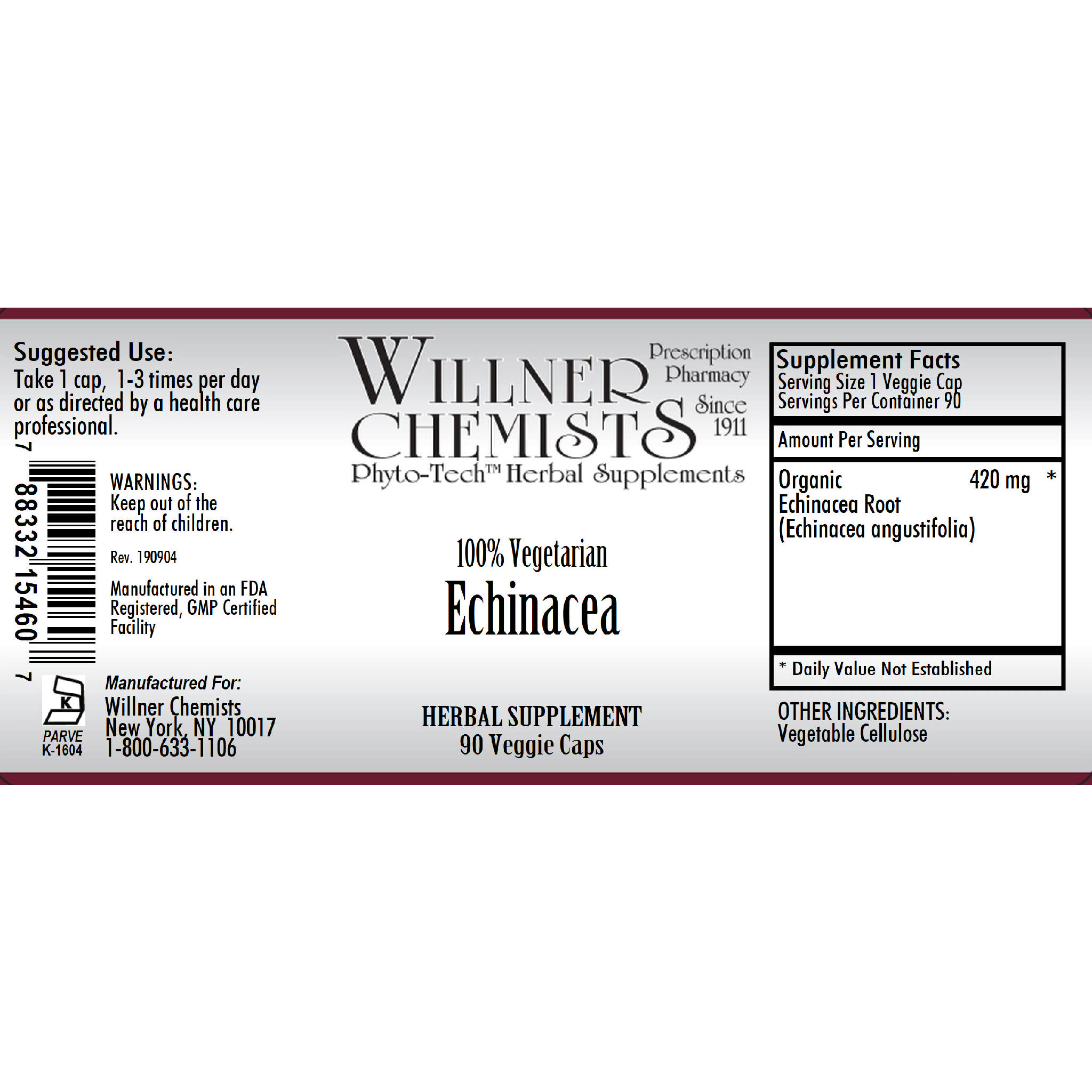 Willner Phyto Tech - Echinacea 420 mg Org