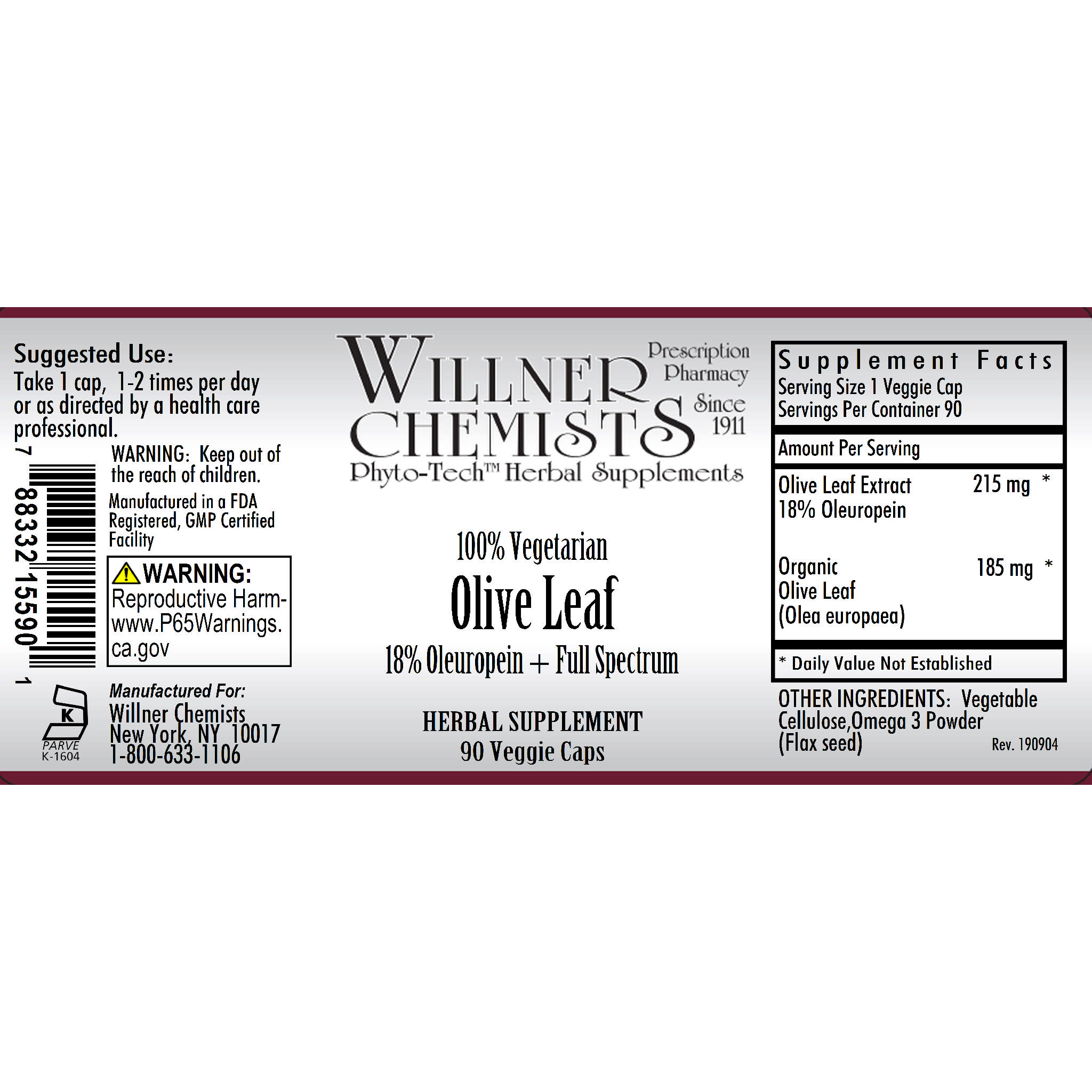 Willner Phyto Tech - Olive Leaf Ext 250 mg